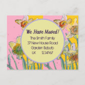 Daffodil Flower New Address Briefkaart we move (Voorkant)