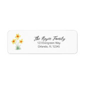 Daffodil Flower Painting Return Address Label (Voorkant)