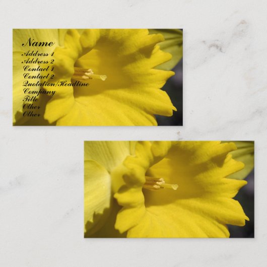 Daffodil Flower Photography Visitekaartje (Voorkant / Achterkant)