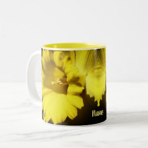 Daffodil Flower Up Close Personated Tweekleurige Koffiemok