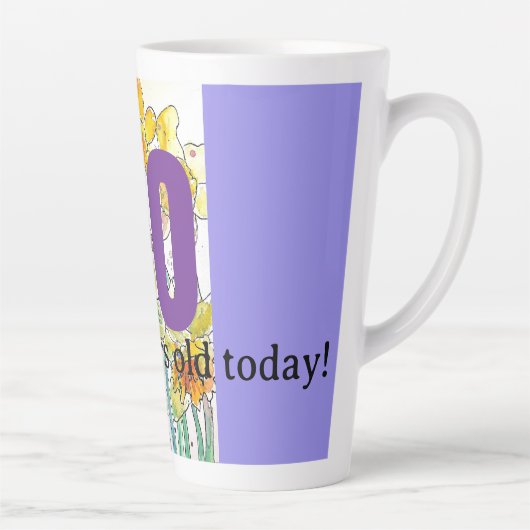 Daffodil Flower Waterverf Verjaardag 30 jaar Latte Mok (Rechts)