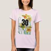 Daffodil Flower Waterverf Verjaardag 30 jaar T-shirt (Voorkant)