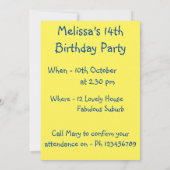 Daffodil Flowers Birthday Childs Girls Uitnodiging (Achterkant)