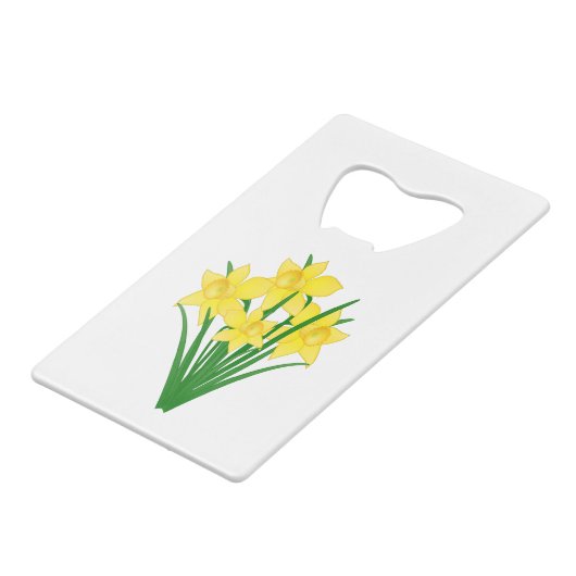 Daffodil Flowers Creditkaart Flessenopener (Voorkant Gekanteld)