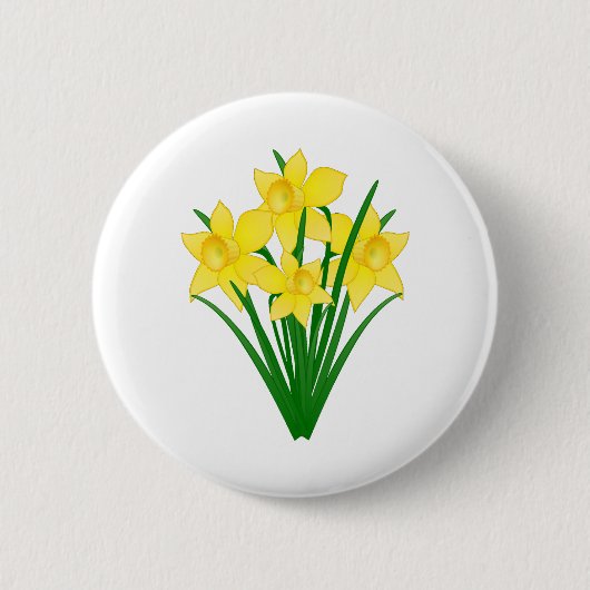 Daffodil Flowers Ronde Button 5,7 Cm (Voorkant)