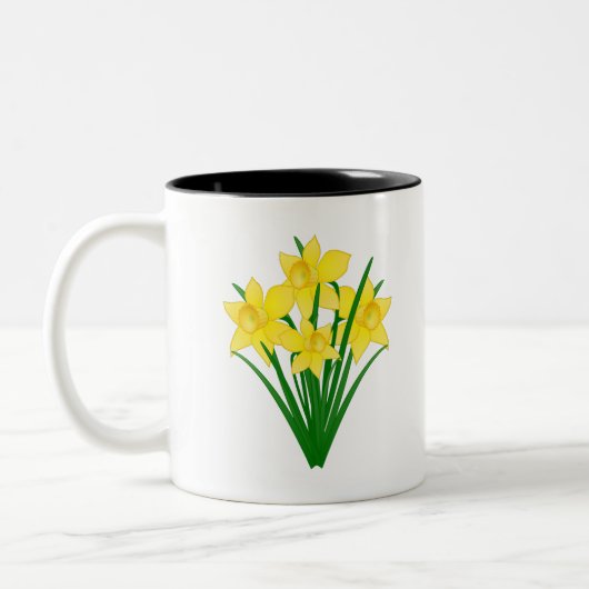 Daffodil Flowers Tweekleurige Koffiemok (Links)