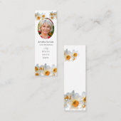 Daffodil Funeral Mini Bookmark Prayer Card Visitekaartje (Voorkant / Achterkant)
