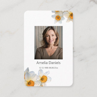 Daffodil Funeral Prayer Card  Visitekaartje