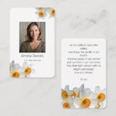 Daffodil Funeral Prayer Card  Visitekaartje (Voorkant / Achterkant)