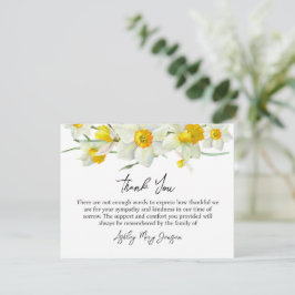 Daffodil Funeral Thank You Card Bereavement Bedankkaart