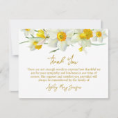 Daffodil Funeral Thank You Card Bereavement Bedankkaart (Voorkant)