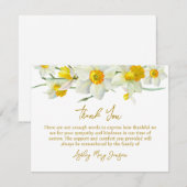 Daffodil Funeral Thank You Card Bereavement Bedankkaart (Voorkant / Achterkant)