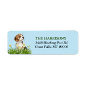 Daffodil Garden Beagle Dog Puppy Etiket (Voorkant)