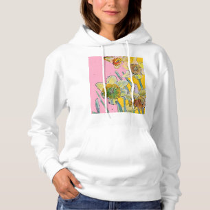 Daffodil Gele daffodis florale Waterverf Bloem Hoodie