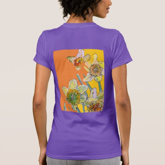 Daffodil Gele daffodis florale Waterverf Bloem T-shirt (Achterkant)