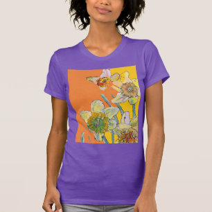 Daffodil Gele daffodis florale Waterverf Bloem T-shirt