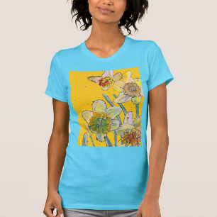 Daffodil Gele daffodis florale Waterverf Bloem T-shirt