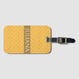  Daffodil Gold Quatrefoil op maat gemaakt Bagagelabel