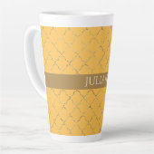  Daffodil Gold Quatrefoil op maat gemaakt Latte Mok (Linkerhoek)