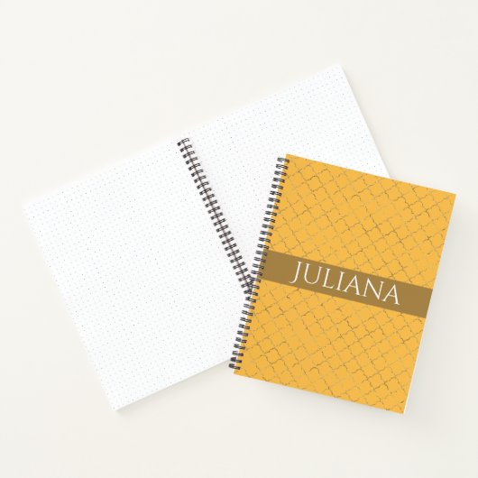  Daffodil Gold Quatrefoil op maat gemaakt Notitieboek (Binnen)