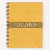  Daffodil Gold Quatrefoil op maat gemaakt Notitieboek (Voorkant)
