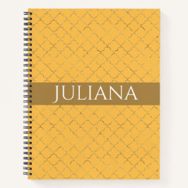  Daffodil Gold Quatrefoil op maat gemaakt Notitieboek