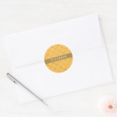  Daffodil Gold Quatrefoil op maat gemaakt Ronde Sticker (Envelop)