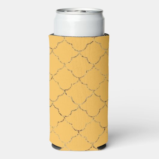  Daffodil Gold Quatrefoil op maat gemaakt Seltzer Blikjeskoeler (Seltzer Achterkant)