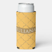  Daffodil Gold Quatrefoil op maat gemaakt Seltzer Blikjeskoeler (Seltzer Voorkant)