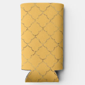  Daffodil Gold Quatrefoil op maat gemaakt Seltzer Blikjeskoeler (Achterkant)