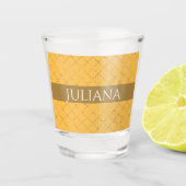 Daffodil Gold Quatrefoil op maat gemaakt Shot Glas (Voorkant)