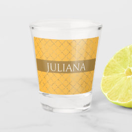 Daffodil Gold Quatrefoil op maat gemaakt Shot Glas