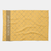  Daffodil Gold Quatrefoil op maat gemaakt Theedoek (Horizontaal)