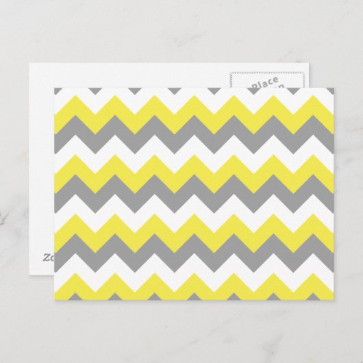 Daffodil Grey and White Zigzag 2 Briefkaart (Voorkant / Achterkant)