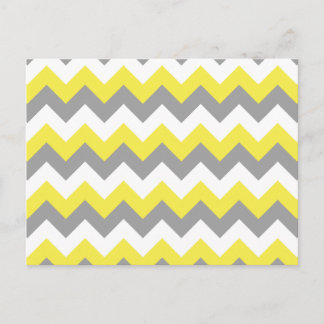 Daffodil Grey and White Zigzag 2 Briefkaart