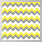 Daffodil Grey and White Zigzag 2 Poster (Voorkant)