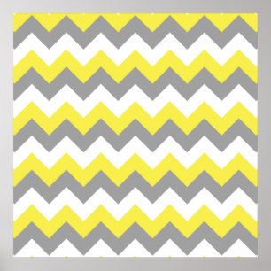 Daffodil Grey and White Zigzag 2 Poster