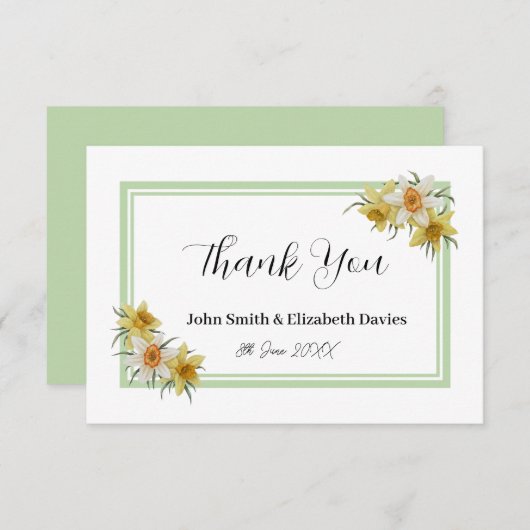 Daffodil Hartelijk dank Bedankkaart (Voorkant / Achterkant)