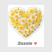 Daffodil Heart March Birth Flower Sticker (Vel)