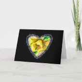 Daffodil Heart Valentijn Love Romance Kaart (Voorkant)