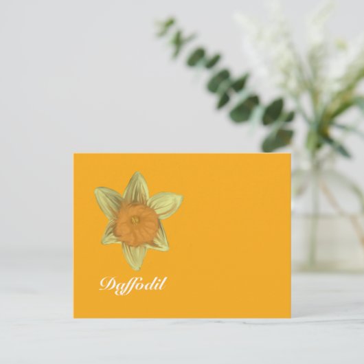 Daffodil Horizontale Briefkaart Sinaasappel (Staand voorkant)