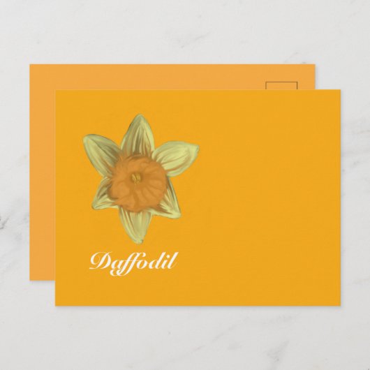 Daffodil Horizontale Briefkaart Sinaasappel (Voorkant / Achterkant)