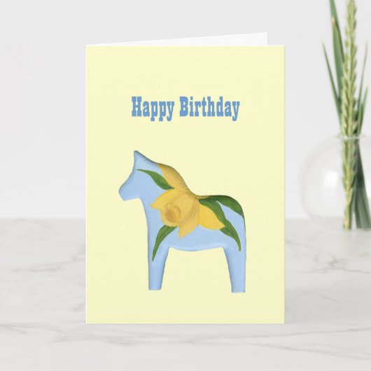 Daffodil Horse Birthday Kaart (Voorkant)