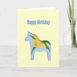 Daffodil Horse Birthday Kaart
