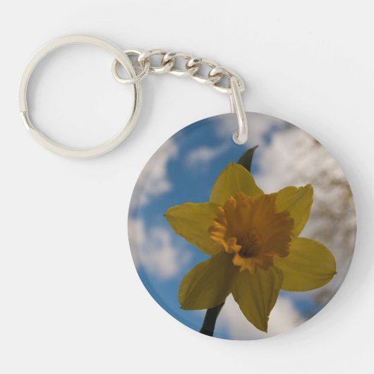 Daffodil in het voorjaar sleutelhanger (Voorkant)