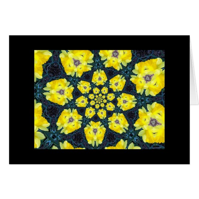 Daffodil Kaleidoscope Blank Wenskaart (Voorkant Horizontaal)
