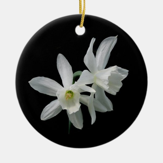 Daffodil kerstversiering keramisch ornament (Voorkant)