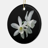 Daffodil kerstversiering keramisch ornament (Links)