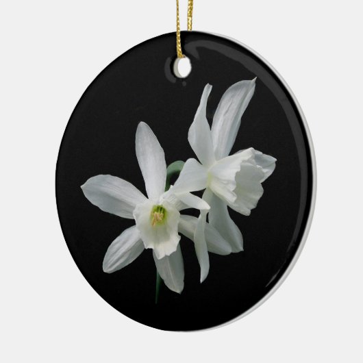 Daffodil kerstversiering keramisch ornament (Links)