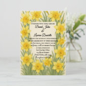 Daffodil Kiss foto bruiloft uitnodiging (Staand voorkant)